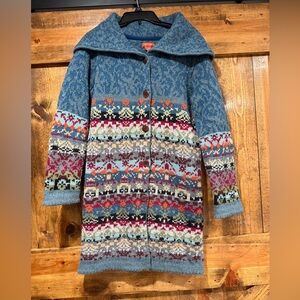 Sundance Blue Multicolor Patterned Cardigan
